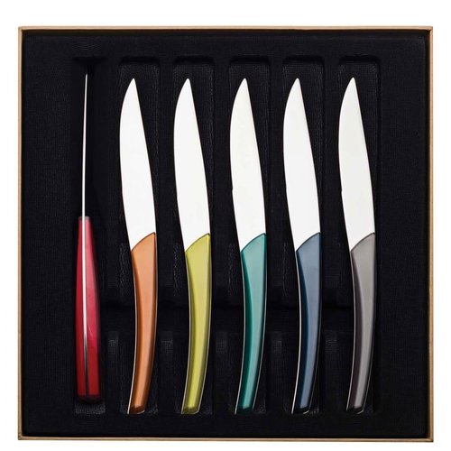 Guy DeGrenne Steak Knife Set Quartz Multi Colours