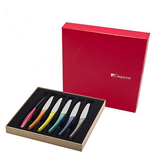 Guy DeGrenne Steak Knife Set Quartz Multi Colours