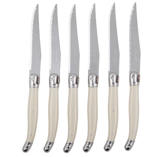 Laguiole Laguiole Steak Knife Set in Block Ivory