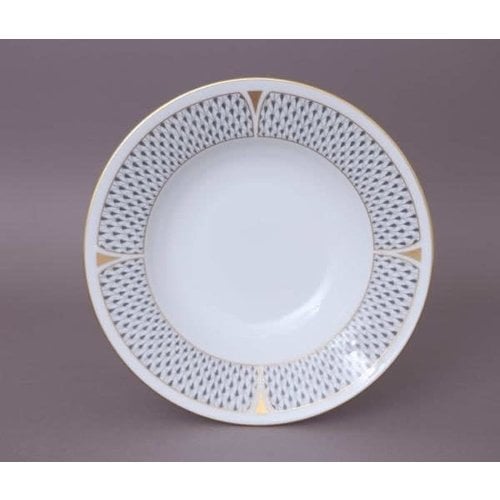 Herend Cereal Bowl Fishnet Grey (for Art Deco Grey)