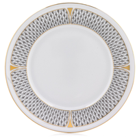 Dinner Plate Art Deco Grey