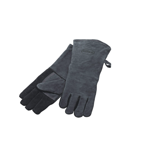 Rosle Grilling Gloves Pair 16" Leather Black/Grey ROSLE