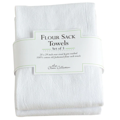 DII DESIGN IMPORTS White Flour Sack Tea Towel Set of 3