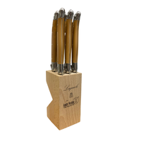 Laguiole Steak Knife Set in Block Cappuccino