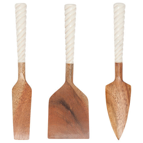 Now Designs Cheese Knives Set of 3 ACACIA RESIN (hand wash only)