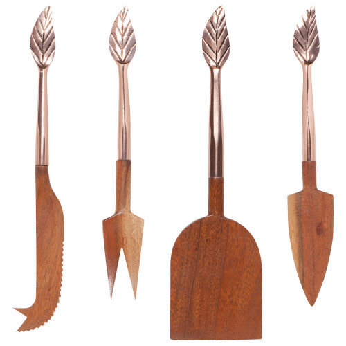 Now Designs Cheese Knives Set of 4 ROSE GOLD ETCH