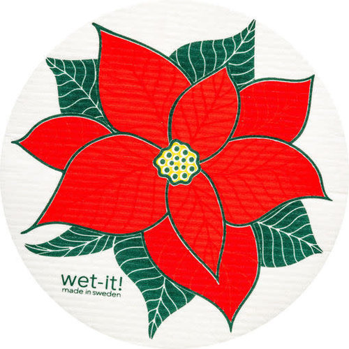 Wet-It! Swedish Cloth Round Poinsettia Wet-It! Swedish Cloth Round Poinsettia
