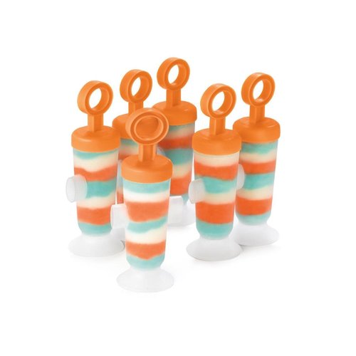 Cuisipro CUISIPRO SNAP-FIT Circle Popsicle Mold CORAL Set of 6
