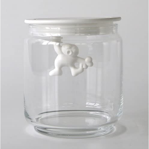 Alessi ALESSI Gianni Glass Storage Jar 700ml WHITE