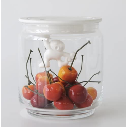 Alessi ALESSI Gianni Glass Storage Jar 700ml WHITE