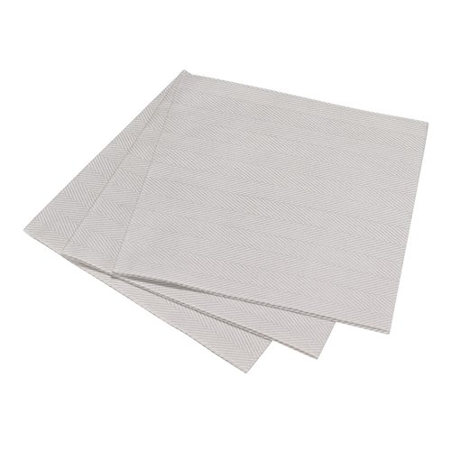 The Napkin Dinner Napkin Herringbone Silver 15 pc AIRLAID