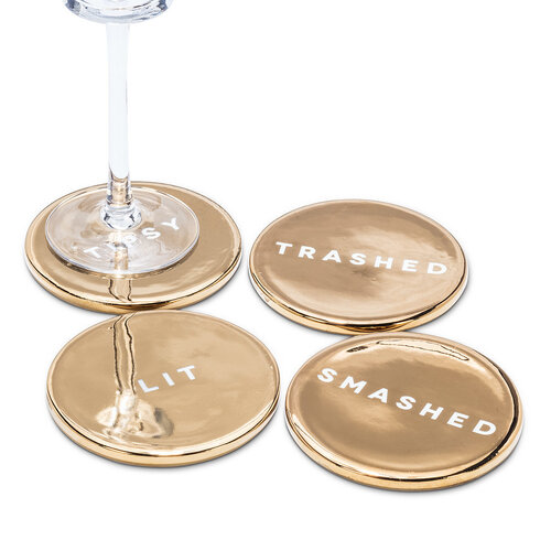 Abbott Drunk Expression Coasters Set of 4 Abbott Drunk Expression Coasters Set of 4