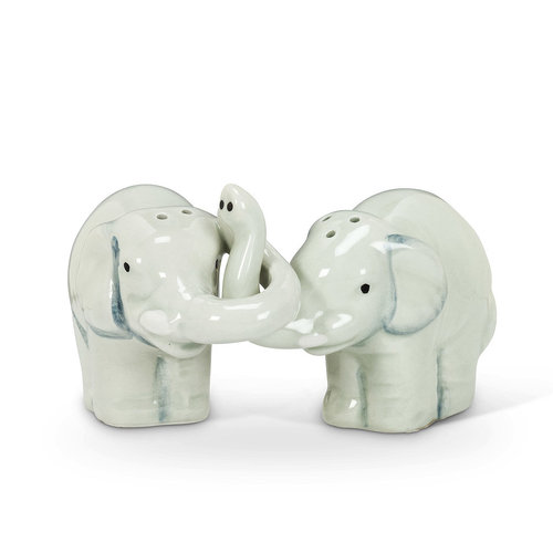 Abbott Hugging Elephant Salt & Pepper Shakers - GREY - 3.5 ins. Abbott Hugging Elephant Salt & Pepper Shakers - GREY - 3.5 ins.