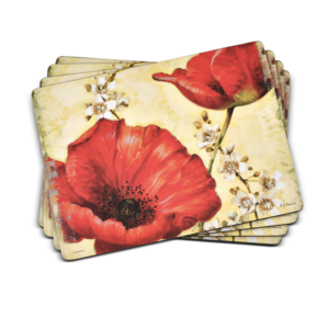 Pimpernel Placemats Poppy de Villeneuve Set of 4