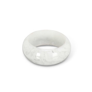 Abbott White Swirl Napkin Ring 1.5 ins.