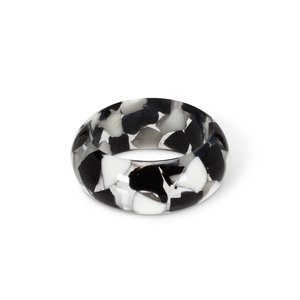 Abbott Black/White Mosaic Napkin Ring 1.5 ins.