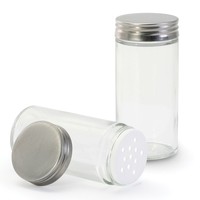 Spice Jar Glass with Stainless Steel Lid