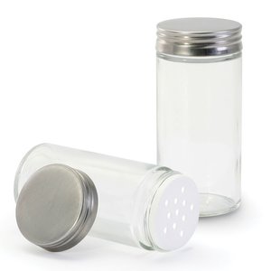 Danesco Spice Bottle Glass with Stainless Steel Lid
