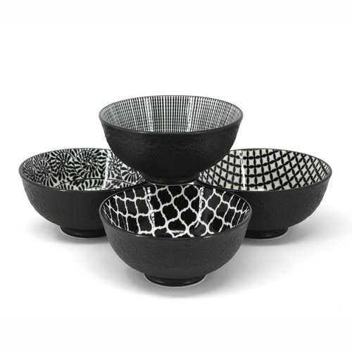 BIA Black Embossed Bowl 300 ml BIA Black Embossed Bowl 300 ml