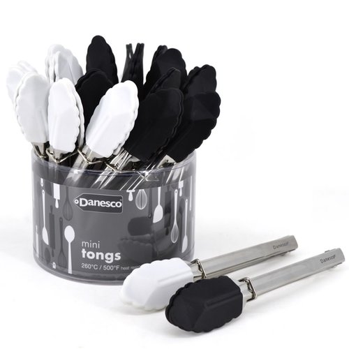 Danesco Mini Silicone Tipped Tong BLACK Danesco Mini Silicone Tipped Tong BLACK