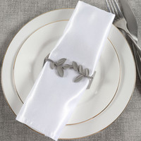 Napkin Ring Flat Vintage Silver Set of 4