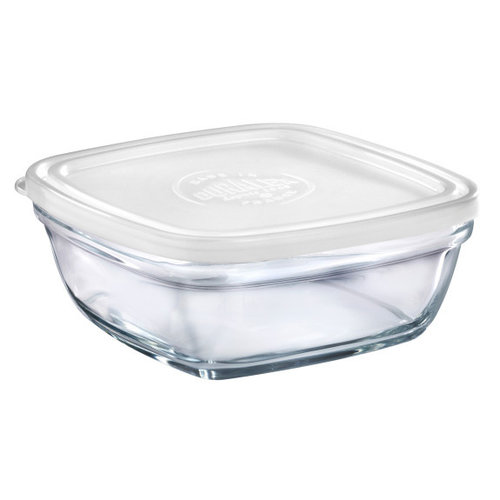 Duralex LYS Square Stackable Bowl with Lid 17 cm