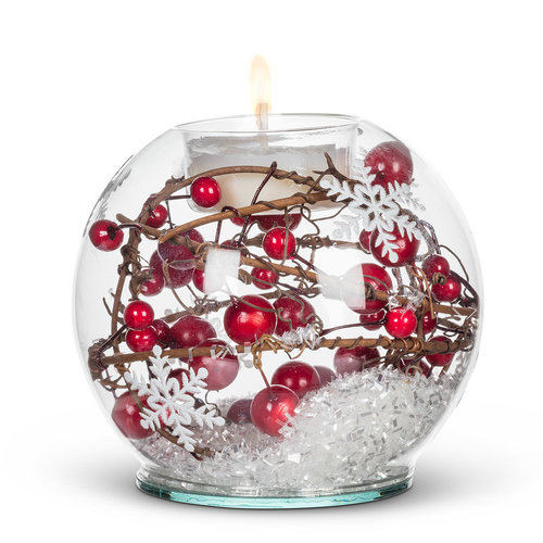 Abbott Red Berry & Snow Ball Votive 3.5 ins. Abbott Red Berry & Snow Ball Votive 3.5 ins.