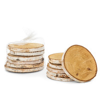Natural Birch Coasters/Discs. Set of 6
