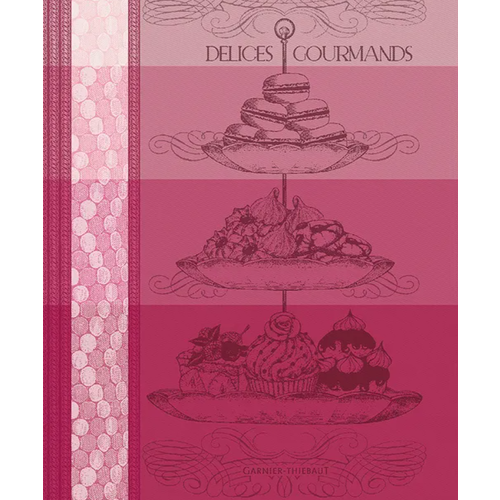 Garnier Thiebaut Garnier Thiebaut Tea Towel Delices Gourmands Rose Jacquard Garnier Thiebaut Garnier Thiebaut Tea Towel Delices Gourmands Rose Jacquard