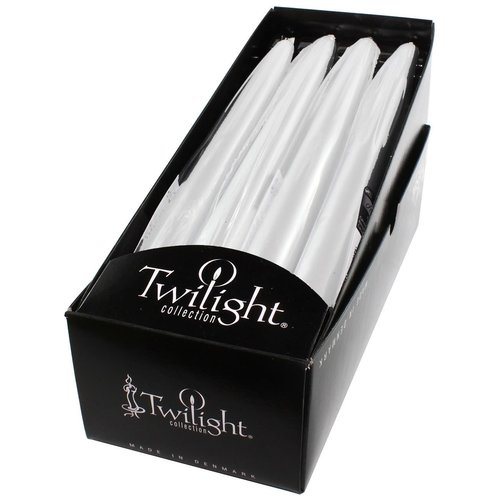TWILIGHT Danish Taper short 10 ins. Metallic White Taper TWILIGHT Danish Taper short 10 ins. Metallic White Taper