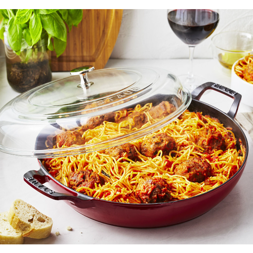 Staub Braiser with Glass Lid 3.5 qt Staub Cherry