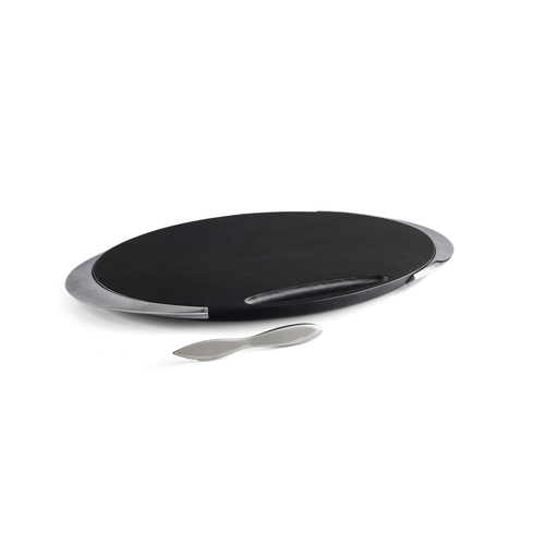 Nambe Nambe Noir Cheese Board with Knife