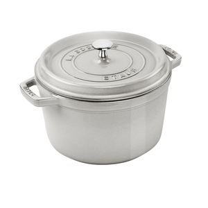 Staub High Round Cocotte White Truffle 5qt Staub