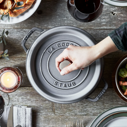 Staub High Round Cocotte White Truffle 5qt Staub