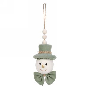 Green Hat & Bow Snowman Ornament Green Hat & Bow Snowman Ornament