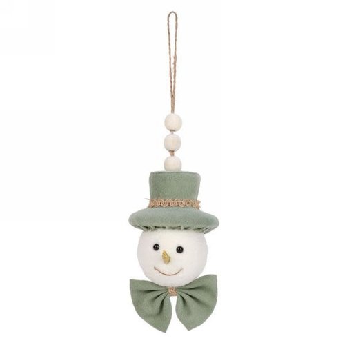 Green Hat & Bow Snowman Ornament Green Hat & Bow Snowman Ornament