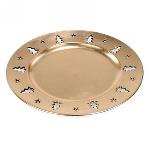 Charger Plate Gold with Tree Motif