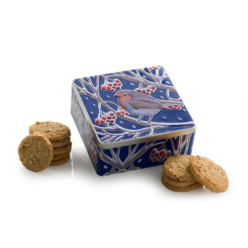 Farmhouse Biscuits Square Tin Robin English Biscuits with Cranberries Farmhouse Biscuits Square Tin Robin English Biscuits with Cranberries