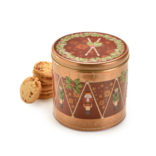 Farmhouse Biscuits Nutcracker Drum Tin English Salted Caramel Biscuits