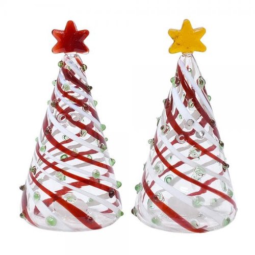 GIFT ESSENTIALS Salt & Pepper Set BLOWN GLASS TREES GIFT ESSENTIALS Salt & Pepper Set BLOWN GLASS TREES