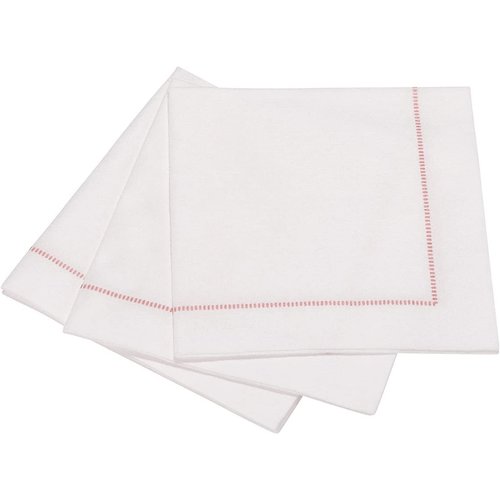The Napkin Cocktail Napkin Hemstitch RUBY RED 25 pc AIRLAID PARTY PACK