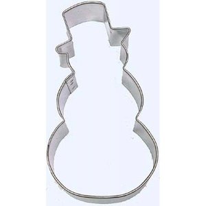 R and M International Snowman Cookie Cutter w/ Top Hat - White 4 ins.