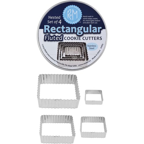 R and M International Fluted Rectangle Cutters - 4 pc Set