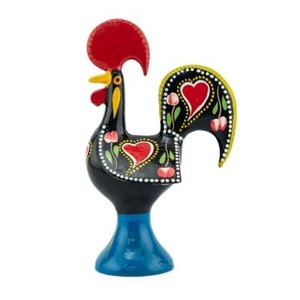 PORTUGAL IMPORTS BARCELOS METAL ROOSTER MAGNET - BLACK - 4.4x3x7.4 ins.