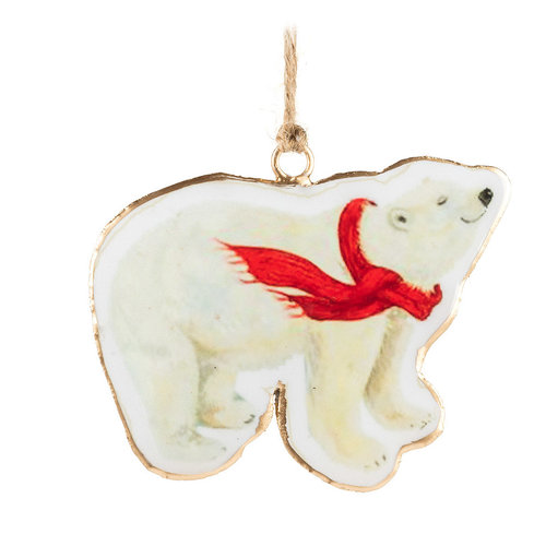 Abbott Polar Bear in Scarf Ornament