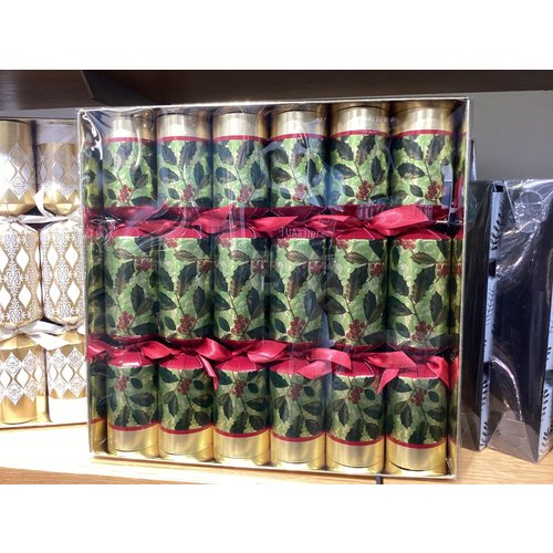 Option2 CRACKERS ANTIQUE HOLLY FLOURISH 6 Pieces Option2 CRACKERS ANTIQUE HOLLY FLOURISH 6 Pieces