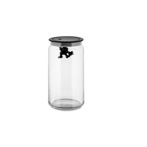 Alessi ALESSI Gianni Glass Storage Jar 1400ml BLACK