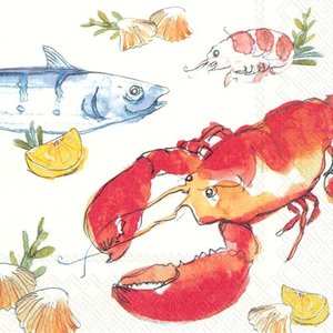 IHR Napkin Lunch Paper FISH & LOBSTER