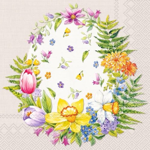 IHR Napkin Lunch Paper Flower Egg