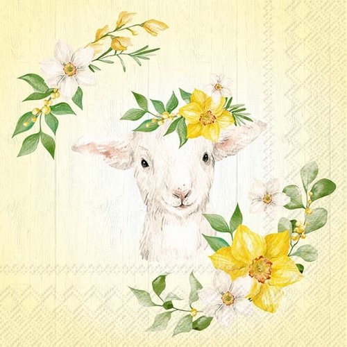 IHR Napkin Lunch Paper Lammy YELLOW IHR Napkin Lunch Paper Lammy YELLOW